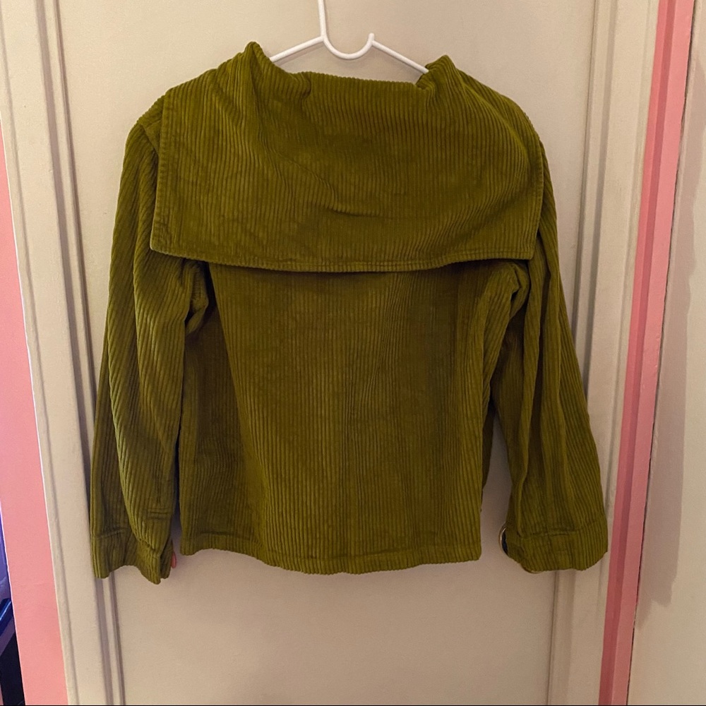 LAST CHANCE Big Bud Press Green Corduroy Sailor Jacket with Pink Buttons - Picture 2 of 4